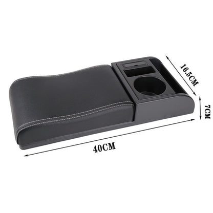 Car Multi-functional Dual USB Armrest Box Booster Pad, Microfiber Leather Curved Type (Black White) - Seat Accessories by PMC Jewellery | Online Shopping South Africa | PMC Jewellery | Buy Now Pay Later Mobicred