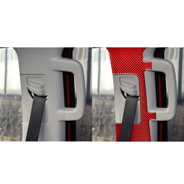 2 PCS / Set Carbon Fiber Car Seat Belt Panel Decorative Sticker for Toyota Tundra 2014-2018,Left and Right Drive Universal (Red) - Car Interior Mouldings by PMC Jewellery | Online Shopping South Africa | PMC Jewellery | Buy Now Pay Later Mobicred