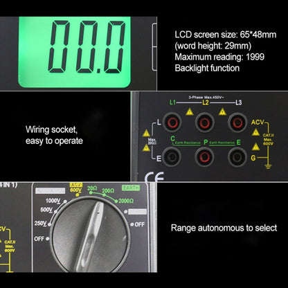 DUOYI DY5500 Car 4 in 1 Digital Multifunction Resistance Tester Insulation Earth Multimeter - Electronic Test by DUOYI | Online Shopping South Africa | PMC Jewellery | Buy Now Pay Later Mobicred