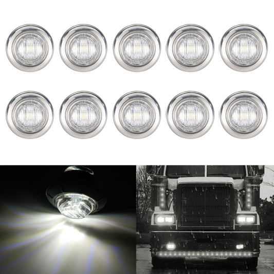 10 PCS MK-118 3/4 inch Metal Frame Car / Truck 3LEDs Side Marker Indicator Lights Bulb Lamp (White Light) - Clearance Lights by PMC Jewellery | Online Shopping South Africa | PMC Jewellery | Buy Now Pay Later Mobicred