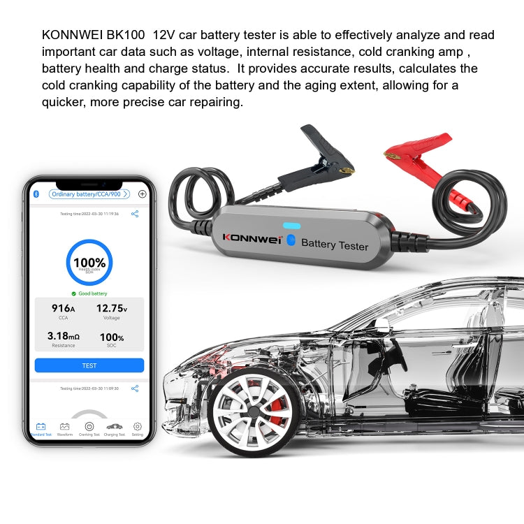 KONNWEI BK100 X431 BST360 Car Bluetooth Battery Tester(Silver) - Electronic Test by KONNWEI | Online Shopping South Africa | PMC TechLife | Buy Now Pay Later Mobicred