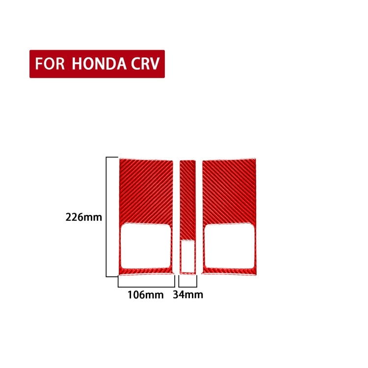 3 PCS Set for Honda CRV 2007-2011 Carbon Fiber Car Central Control Air Outlet Panel Decorative Sticker,Left and Right Drive Universal (Red) - Car Interior Mouldings by PMC Jewellery | Online Shopping South Africa | PMC Jewellery | Buy Now Pay Later Mobicred