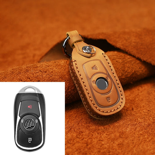 For Buick Car Cowhide Leather Key Protective Cover Key Case, Four Keys Version (Brown) - Car Key Cases by PMC Jewellery | Online Shopping South Africa | PMC Jewellery | Buy Now Pay Later Mobicred