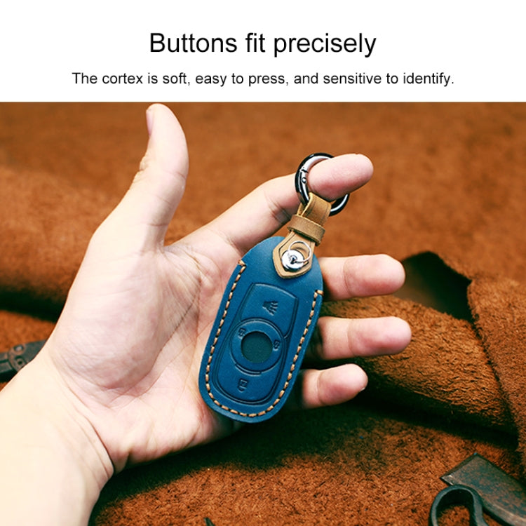 For Buick Car Cowhide Leather Key Protective Cover Key Case, Five Keys Version (Blue) - Car Key Cases by PMC TechLife | Online Shopping South Africa | PMC TechLife | Buy Now Pay Later Mobicred