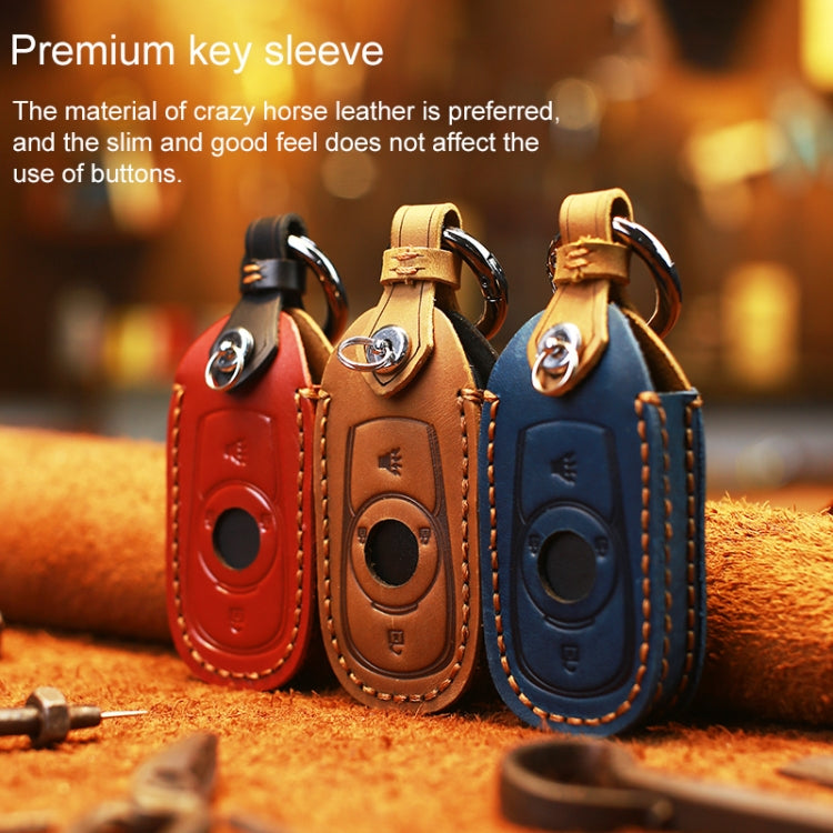 For Buick Car Cowhide Leather Key Protective Cover Key Case, Six Keys Version (Red) - Car Key Cases by PMC TechLife | Online Shopping South Africa | PMC TechLife | Buy Now Pay Later Mobicred
