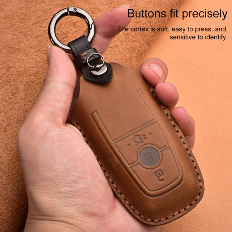 For Ford Car Cowhide Leather Key Protective Cover Key Case, Three Keys Version (Red) - Car Key Cases by PMC Jewellery | Online Shopping South Africa | PMC Jewellery | Buy Now Pay Later Mobicred