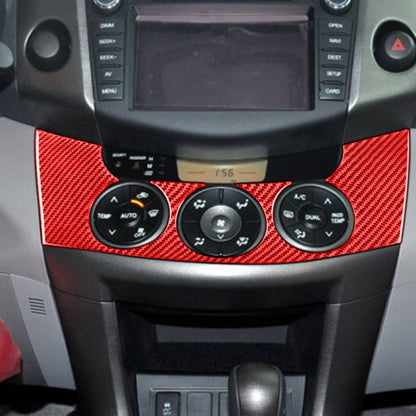 Car Carbon Fiber Central Control Switch Panel Decorative Sticker for Toyota RAV4 2006-2013, Left and Right Drive (Red) - Car Interior Mouldings by PMC Jewellery | Online Shopping South Africa | PMC Jewellery | Buy Now Pay Later Mobicred
