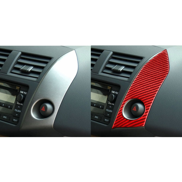 Car Carbon Fiber Warning Light Switch Panel Decorative Sticker for Toyota RAV4 2006-2013, Left and Right Drive (Red) - Car Interior Mouldings by PMC Jewellery | Online Shopping South Africa | PMC Jewellery | Buy Now Pay Later Mobicred