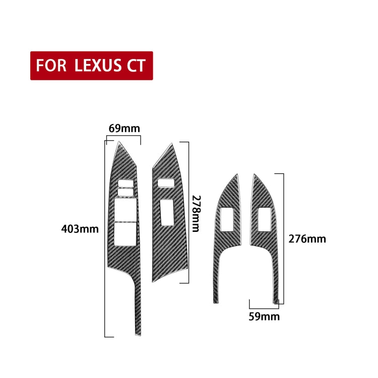 Car Carbon Fiber Window Lift Decorative Sticker for Lexus CT 2011-2017, Left Drive - Car Interior Mouldings by PMC Jewellery | Online Shopping South Africa | PMC Jewellery | Buy Now Pay Later Mobicred