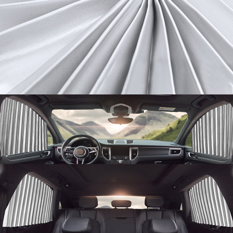 4 in 1 Car Auto Sunshade Curtains Windshield Cover Set (Silver) - Aluminum Film PEVA by PMC TechLife | Online Shopping South Africa | PMC TechLife | Buy Now Pay Later Mobicred