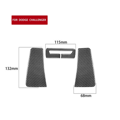 3 PCS / Set Carbon Fiber Car Seat Belt Panel Decorative Sticker for Dodge Challenger 2015 to Now, Left Driving - Car Interior Mouldings by PMC Jewellery | Online Shopping South Africa | PMC Jewellery | Buy Now Pay Later Mobicred