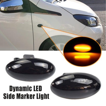 2pcs For Peugeot 1007 Car Dynamic LED Fender Side Light 817300H010 (Transparent Black) - Arrow Turn Lights by PMC Jewellery | Online Shopping South Africa | PMC Jewellery | Buy Now Pay Later Mobicred