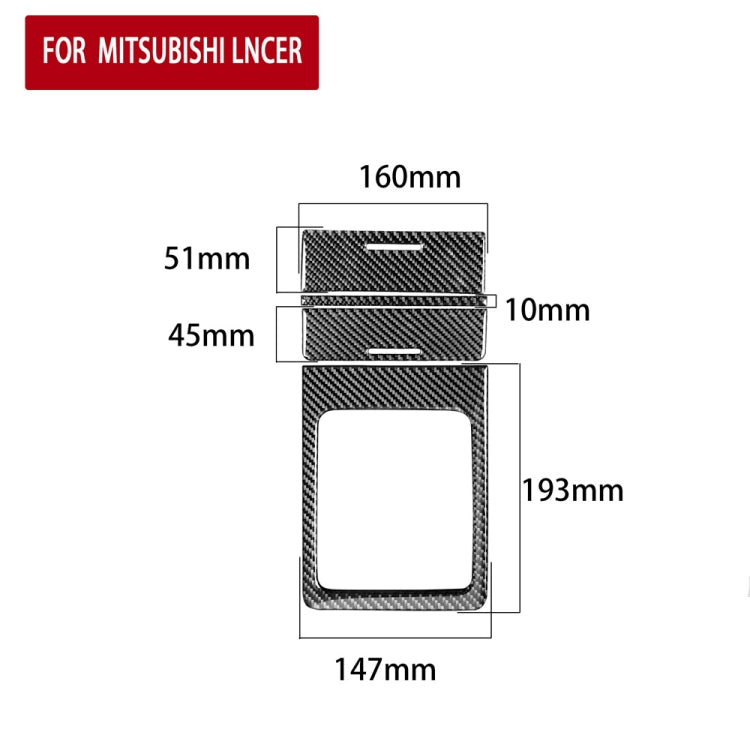 Car Carbon Fiber Storage + Gear Decorative Sticker for Mitsubishi Lancer EVO (Only GT / GTS) 2010-2015, Left and Right Drive Universal - Car Interior Mouldings by PMC Jewellery | Online Shopping South Africa | PMC Jewellery | Buy Now Pay Later Mobicred