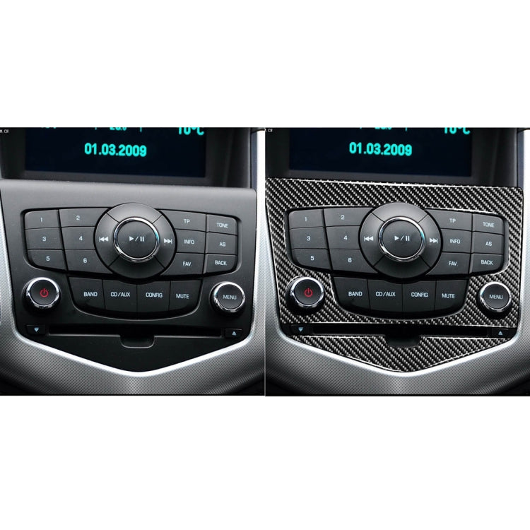 Car Carbon Fiber CD Panel Decorative Sticker for Chevrolet Cruze 2009-2015, Left and Right Drive Universal - Car Interior Mouldings by PMC Jewellery | Online Shopping South Africa | PMC Jewellery | Buy Now Pay Later Mobicred