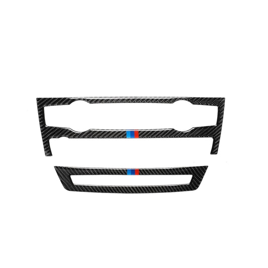 2 in 1 Car Carbon Fiber Tricolor Air Conditioner Set Decorative Sticker for BMW E70 X5 2008-2013 / E71 X6 2009-2014, Left and Right Drive Universal - Car Interior Mouldings by PMC Jewellery | Online Shopping South Africa | PMC Jewellery