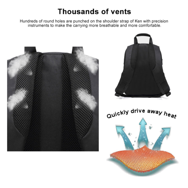 INDEPMAN DL-B012 Portable Outdoor Sports Backpack Camera Bag for GoPro, SJCAM, Nikon, Canon, Xiaomi Xiaoyi YI, Size: 27.5 * 12.5 * 34 cm(Grey) - free shipping - PMC TechLife - Order now!