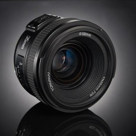 YONGNUO YN35MM F2C 1:2 AF/MF Wide-Angle Fixed/Prime Auto Focus Lens for Canon EOS EF Lens (Black) - free shipping - PMC TechLife - Order now!