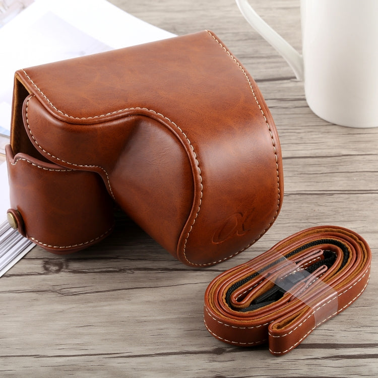 Full Body Camera PU Leather Case Bag with Strap for Sony A6300(Brown) - free shipping - PMC TechLife - Order now!