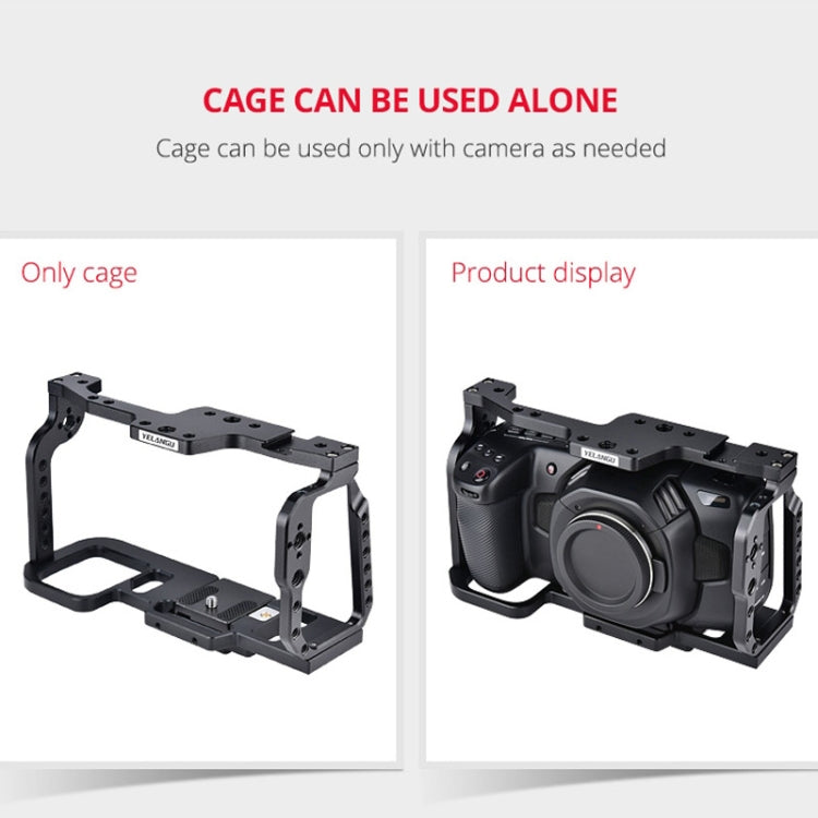 YELANGU C9 YLG0911A-A Video Camera Cage Stabilizer for DJI BMPCC 4K (Black) - Camera Cage by YELANGU | Online Shopping South Africa | PMC Jewellery | Buy Now Pay Later Mobicred