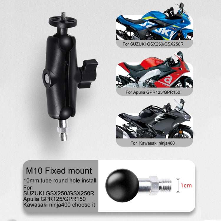 25mm Ball Head M10 Screw Motorcycle Fixed Mount Holder for GoPro Hero12 Black / Hero11 /10 /9 /8 /7 /6 /5, Insta360 Ace / Ace Pro, DJI Osmo Action 4 and Other Action Cameras(Black) - Bicycle Handlebar Mount by PMC Jewellery | Online Shopping South Africa | PMC Jewellery | Buy Now Pay Later Mobicred