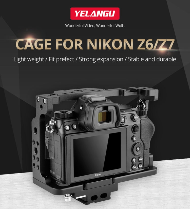 YELANGU C15-A YLG0711A-A01 Video Camera Cage Stabilizer for Nikon Z6 / Z7 (Black) - free shipping - PMC TechLife - Order now!