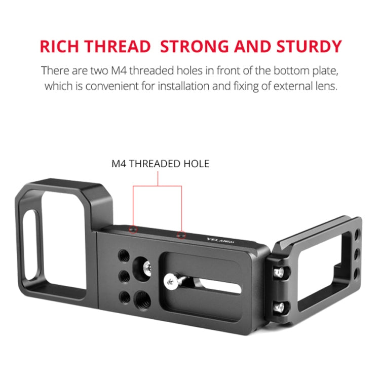 YELANGU CL6 YLG0712A Vertical Shoot Quick Release L Plate Bracket Base Holder for Sony A9 (ILCE-9) / A7 III/ A7R III(Black) - free shipping - PMC TechLife - Order now!