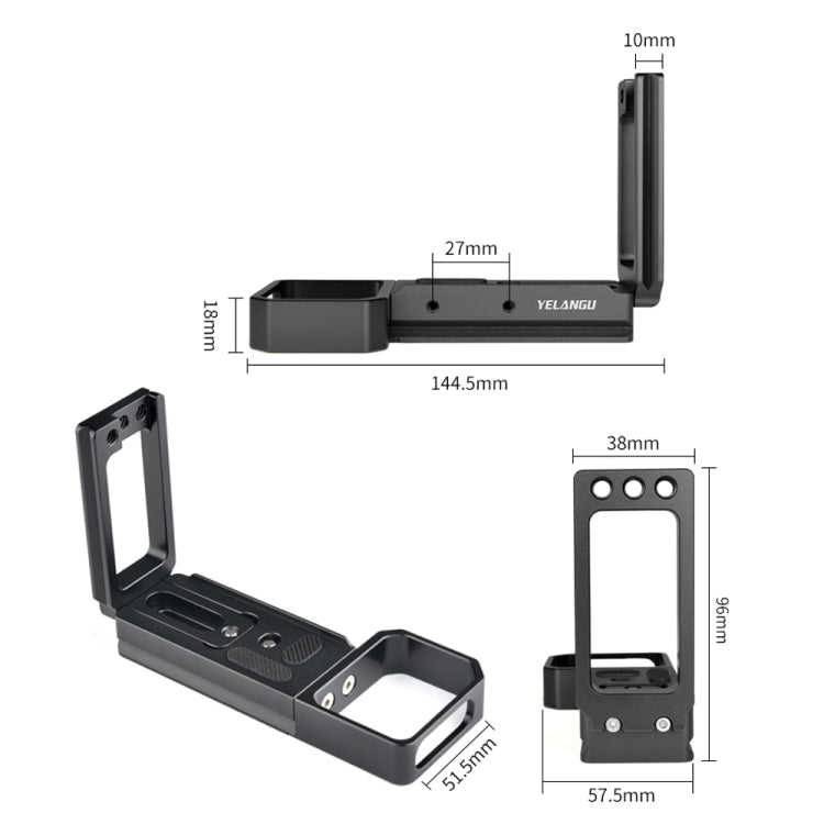 YELANGU CL6 YLG0712A Vertical Shoot Quick Release L Plate Bracket Base Holder for Sony A9 (ILCE-9) / A7 III/ A7R III(Black) - free shipping - PMC TechLife - Order now!