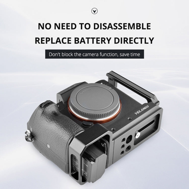 YELANGU CL6 YLG0712A Vertical Shoot Quick Release L Plate Bracket Base Holder for Sony A9 (ILCE-9) / A7 III/ A7R III(Black) - free shipping - PMC TechLife - Order now!