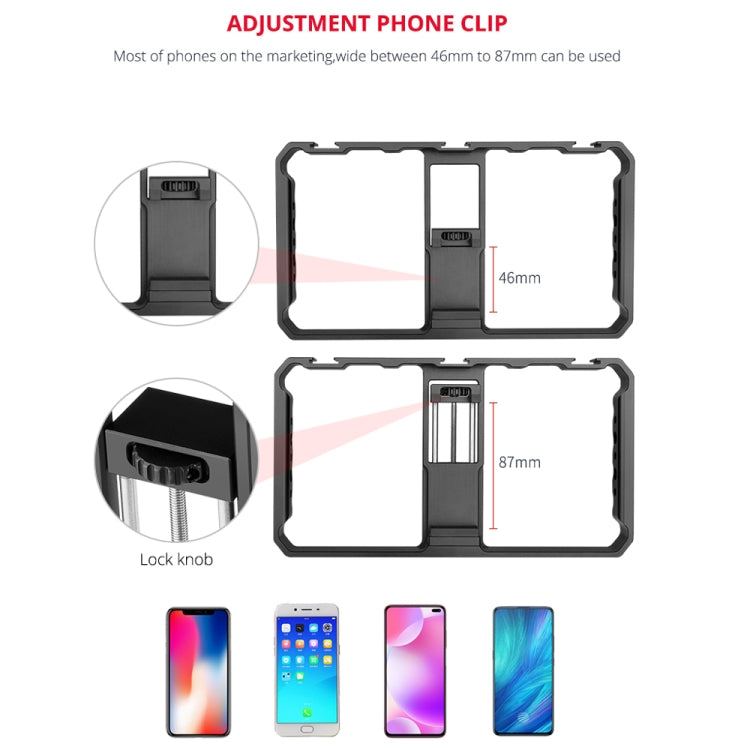 YELANGU  PC06 YLG0909A Vlogging Live Broadcast Smartphone Metal Cage Video Rig Filmmaking Recording Handle Stabilizer Bracket for iPhone, Galaxy, Huawei, Xiaomi, HTC, LG, Google, and Other Smartphones(Black) - free shipping - PMC Jewellery - Order now!