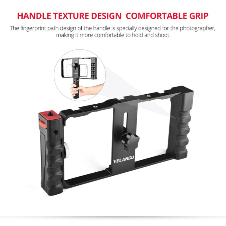 YELANGU PC02A Vlogging Live Broadcast Plastic Cage Video Rig Filmmaking Stabilizer Bracket for iPhone, Galaxy, Huawei, Xiaomi, HTC, LG, Google, and Other Smartphones(Black) - Stand by YELANGU | Online Shopping South Africa | PMC Jewellery | Buy Now Pay Later Mobicred