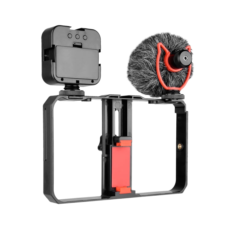 YELANGU PC202 YLG1801B Vlogging Live Broadcast LED Selfie Light Smartphone Video Rig Handle Stabilizer Bracket Kits with Microphone & Fill Light - free shipping - PMC TechLife - Order now!