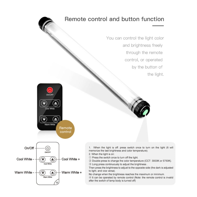 LUXCeO P7 Dual Color Temperature Photo LED Stick Video Light Waterproof Handheld LED Fill Light with Remote Control - free shipping - PMC TechLife - Order now!