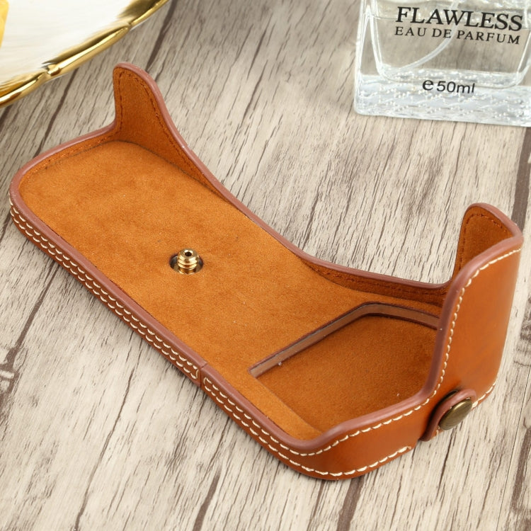 1/4 inch Thread PU Leather Camera Half Case Base for Canon EOS 77D / 800D(Brown) - free shipping - PMC TechLife - Order now!