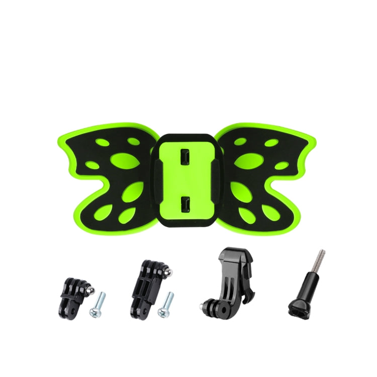 Butterfly Helmet Mount Adapter with 3-Way Pivot Arm & J-Hook Buckle & Long Screw for GoPro Hero12 Black / Hero11 /10 /9 /8 /7 /6 /5, Insta360 Ace / Ace Pro, DJI Osmo Action 4 and Other Action Cameras (Fluorescent Green) - Helmet Mount by PMC Jewellery | Online Shopping South Africa | PMC Jewellery | Buy Now Pay Later Mobicred