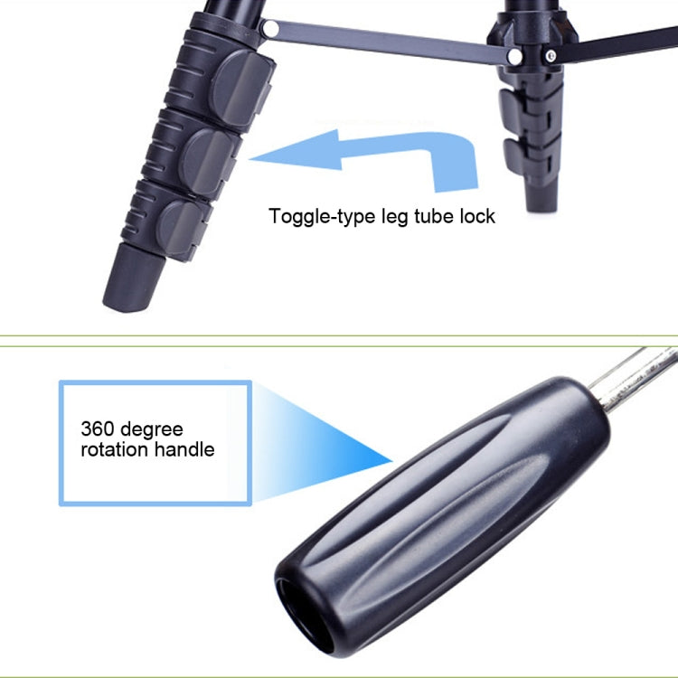 YUNTENG VCT-680RM 4-Section Folding Legs Aluminum Alloy Tripod Mount with Three-Dimensional Tripod Head for DSLR & Digital Camera, Adjustable Height: 46-138cm (Black) - free shipping - PMC TechLife - Order now!