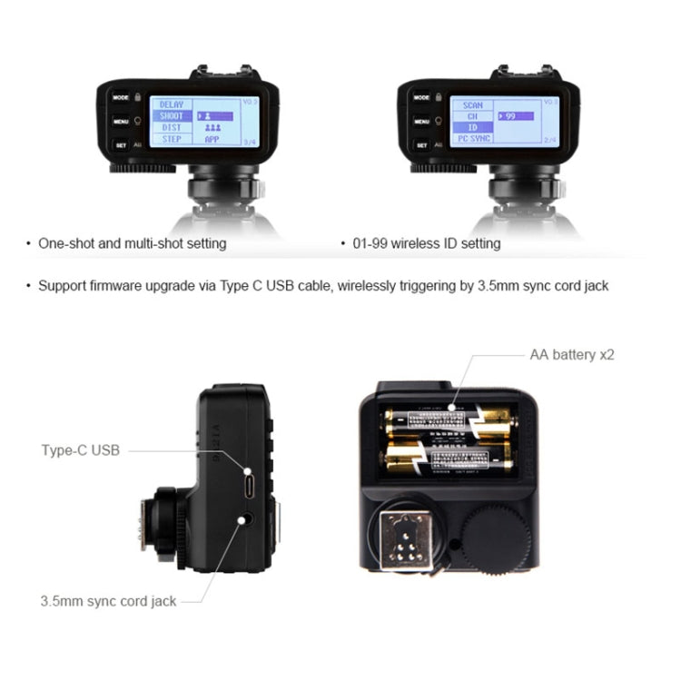 Godox X2T-O E-TTL II Bluetooth Wireless Flash Trigger for Panasonic / Olympus (Black) - free shipping - PMC TechLife - Order now!