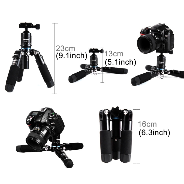 Fotopro M-5 MINI Adjustable 160mm-470mm 3kg Burden Aluminium Alloy Tripod Holder Stand Mount for Card Machine & DSLR & Lomo & Mirrorless Camera & Digital Camera - Tripods by Fotopro | Online Shopping South Africa | PMC Jewellery | Buy Now Pay Later Mobicred