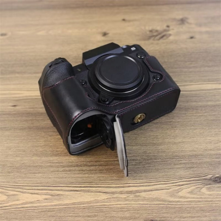 For Fujifilm XH2S 1/4 inch Thread PU Leather Camera Half Case Base (Brown) - Half Case by PMC TechLife | Online Shopping South Africa | PMC TechLife | Buy Now Pay Later Mobicred