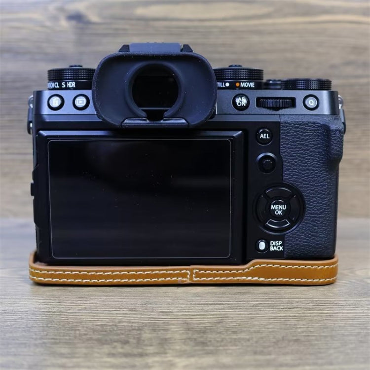 For FUJIFILM X-T5 1/4 inch Thread PU Leather Camera Half Case Base (Brown) - Half Case by PMC TechLife | Online Shopping South Africa | PMC TechLife | Buy Now Pay Later Mobicred