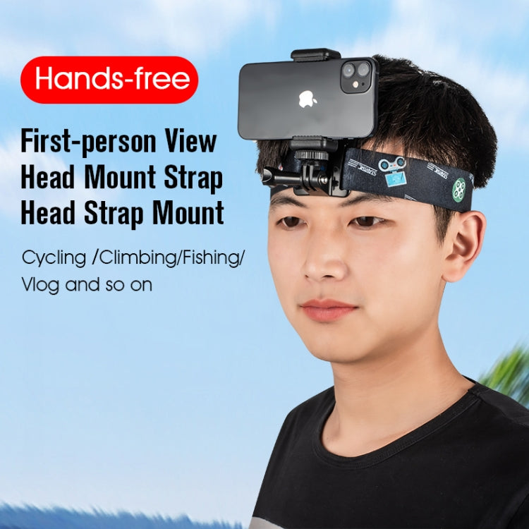 STARTRC Adjustable Head Strap Vlog FPV POV Mount Belt for GoPro, Insta360, DJI Osmo Action and Other Action Cameras(Black) - Head Belt by STARTRC | Online Shopping South Africa | PMC Jewellery | Buy Now Pay Later Mobicred