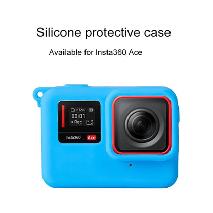 For Insta360 Ace Body Silicone Protective Case with Lens Cap (Blue) - Case & Bags by PMC Jewellery | Online Shopping South Africa | PMC Jewellery | Buy Now Pay Later Mobicred