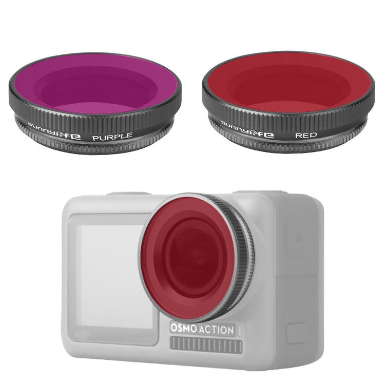 2 in 1 Sunnylife OA-FI180 Lens Red + Purple Diving Filter for DJI OSMO ACTION -  by Sunnylife | Online Shopping South Africa | PMC Jewellery | Buy Now Pay Later Mobicred