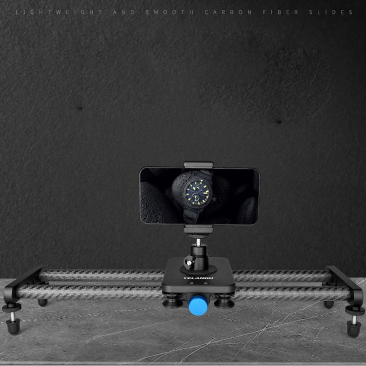 YELANGU L140T-A 40cm Carbon Fiber Slide Rail Track with Phone Clamp & BallHead Adapter for Smartphones (Black) - free shipping - PMC TechLife - Order now!