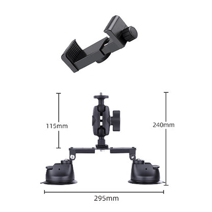 Dual-leg Suction Cup Connecting Rod Arm Phone Clamp Mount(Black) - Holder by PMC Jewellery | Online Shopping South Africa | PMC Jewellery | Buy Now Pay Later Mobicred