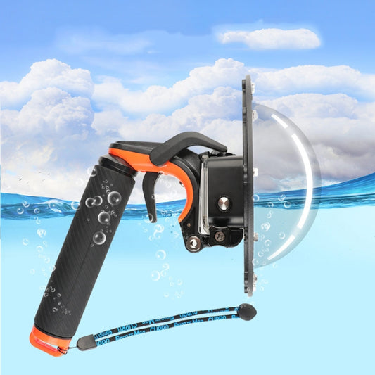 Shutter Trigger + Dome Port Lens Transparent Cover + Floating Hand Grip Diving Buoyancy Stick with Adjustable Anti-lost Strap & Screw & Wrench for GoPro HERO7 /6 /5 - Lens Transparent Cover by PMC Jewellery | Online Shopping South Africa | PMC Jewellery | Buy Now Pay Later Mobicred