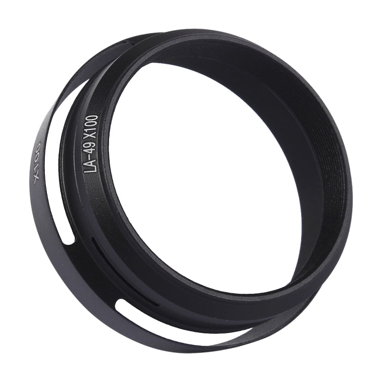 49mm Metal Vented Lens Hood for Fujifilm X100(Black) - Lens Hood by PMC TechLife | Online Shopping South Africa | PMC TechLife | Buy Now Pay Later Mobicred