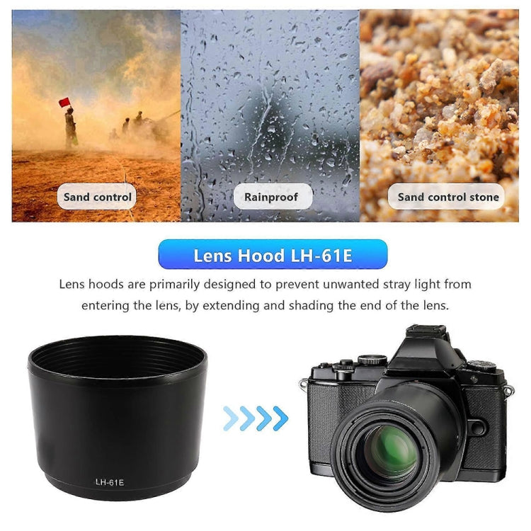 LH-61E Lens Hood Shade for Olympus ZUIKO DIGITAL ED 75-300mm F4-5.6 / ED 75-300mm F4.8-6.7 Lens - Lens Hood by PMC TechLife | Online Shopping South Africa | PMC TechLife | Buy Now Pay Later Mobicred
