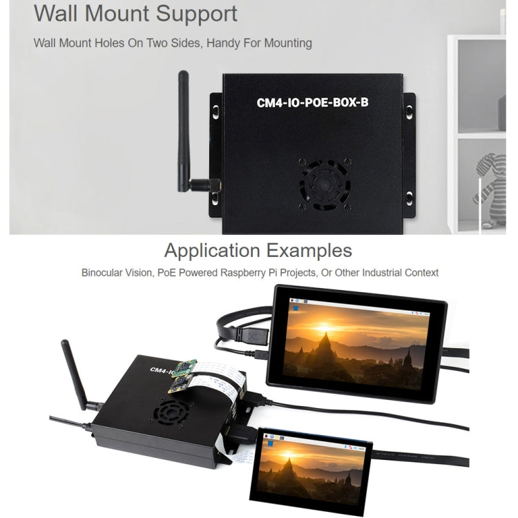 Waveshare PoE Mini-Computer Type B Base Box with Metal Case & Cooling Fan for Raspberry Pi CM4(US Plug) - free shipping - PMC Jewellery - Order now!