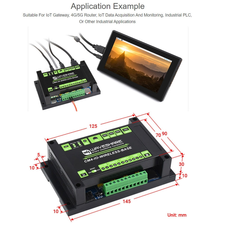 Waveshare Industrial IoT Wireless Expansion Module for Raspberry Pi CM4(US Plug) - free shipping - PMC Jewellery - Order now!