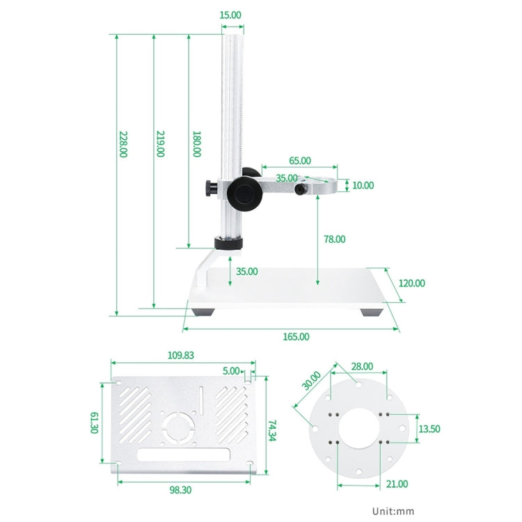 Waveshare 4.3 inch Screen Raspberry Pi Microscope Kit 12MP Camera Module with Bracket, US Plug - Modules Expansions Accessories by WAVESHARE | Online Shopping South Africa | PMC Jewellery | Buy Now Pay Later Mobicred